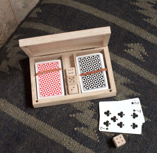 Mango Wood Card & Dice Set