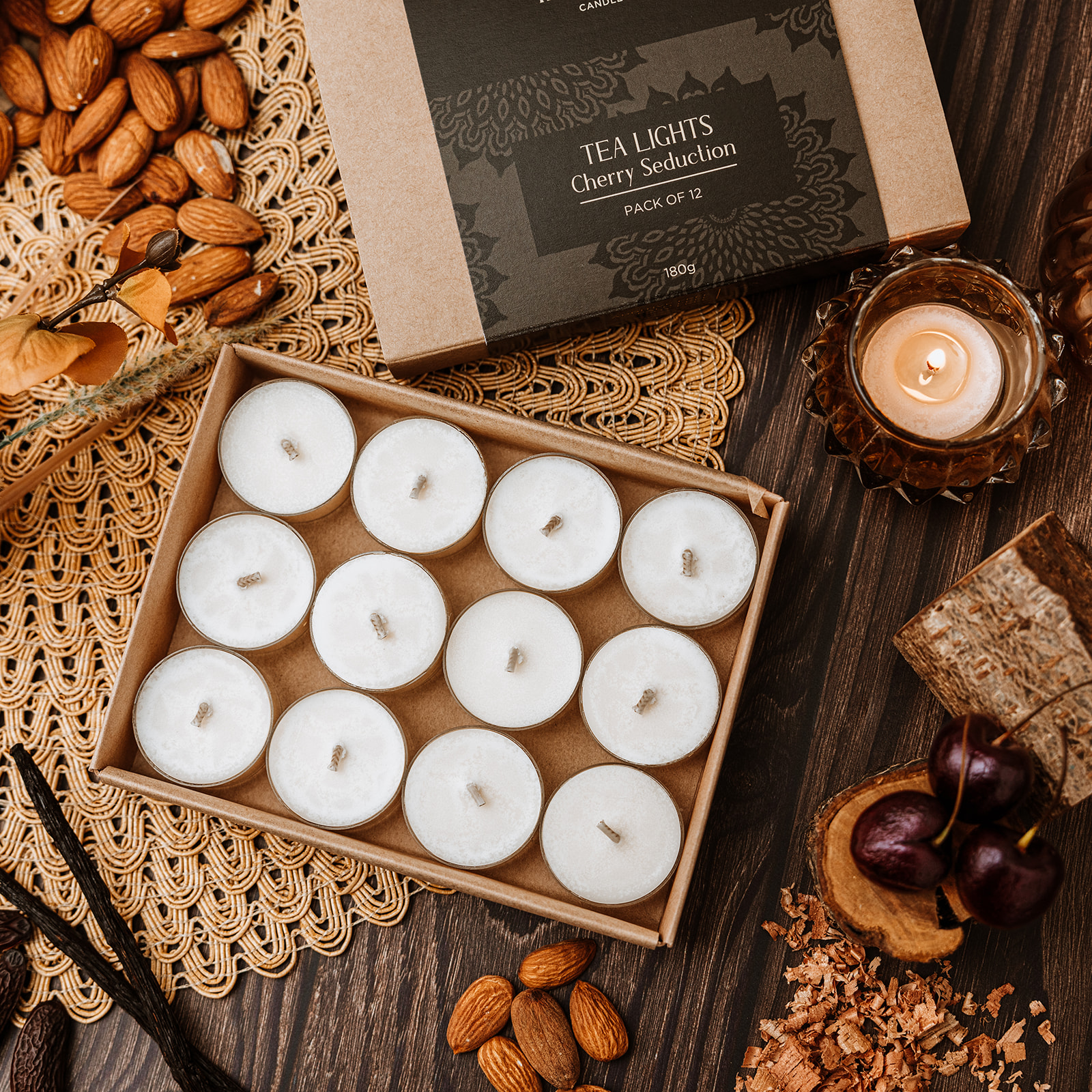 Cherry Seduction Luxury Tealights (Pack of 12)