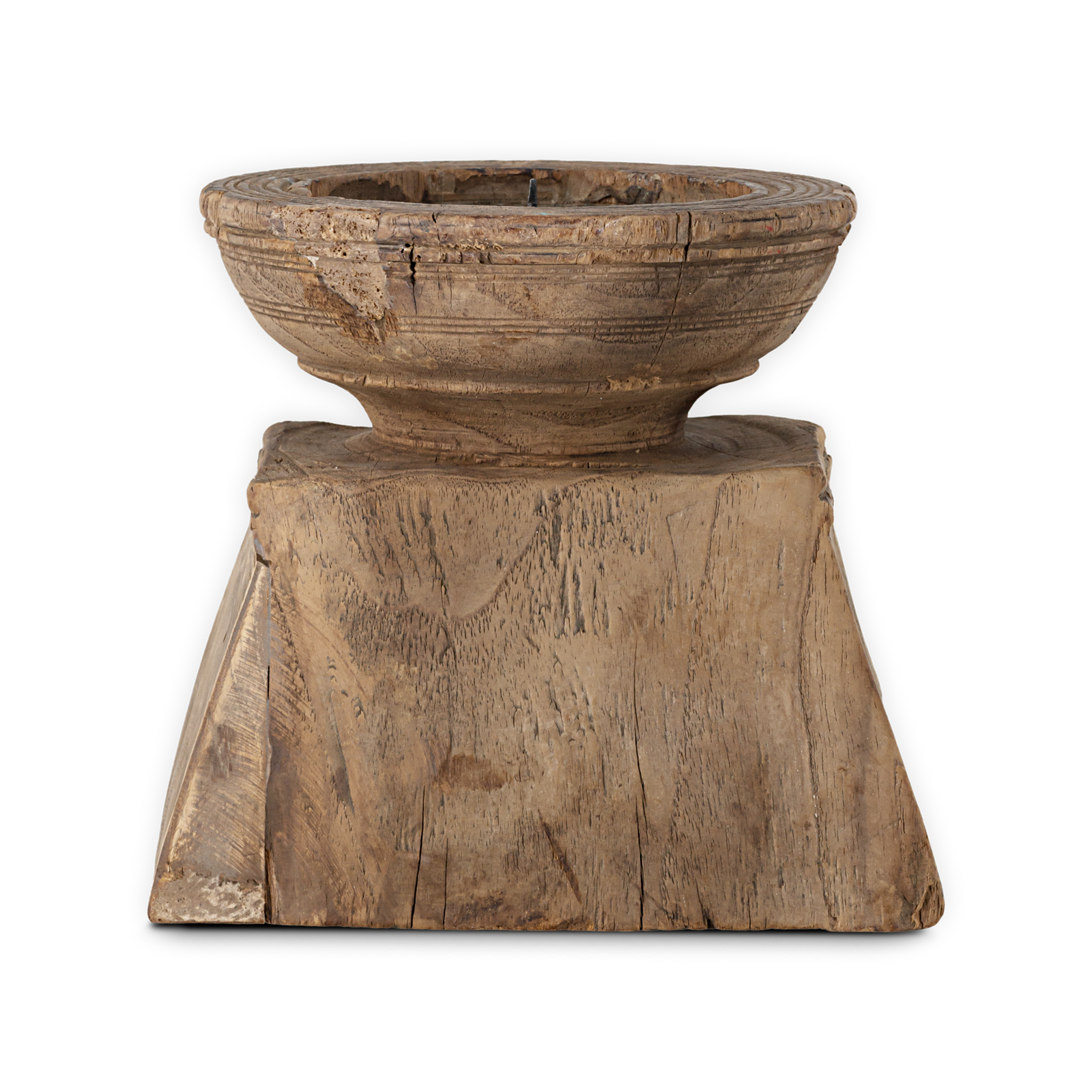 Thoko Reclaimed Square Candlestick - Dark Stain