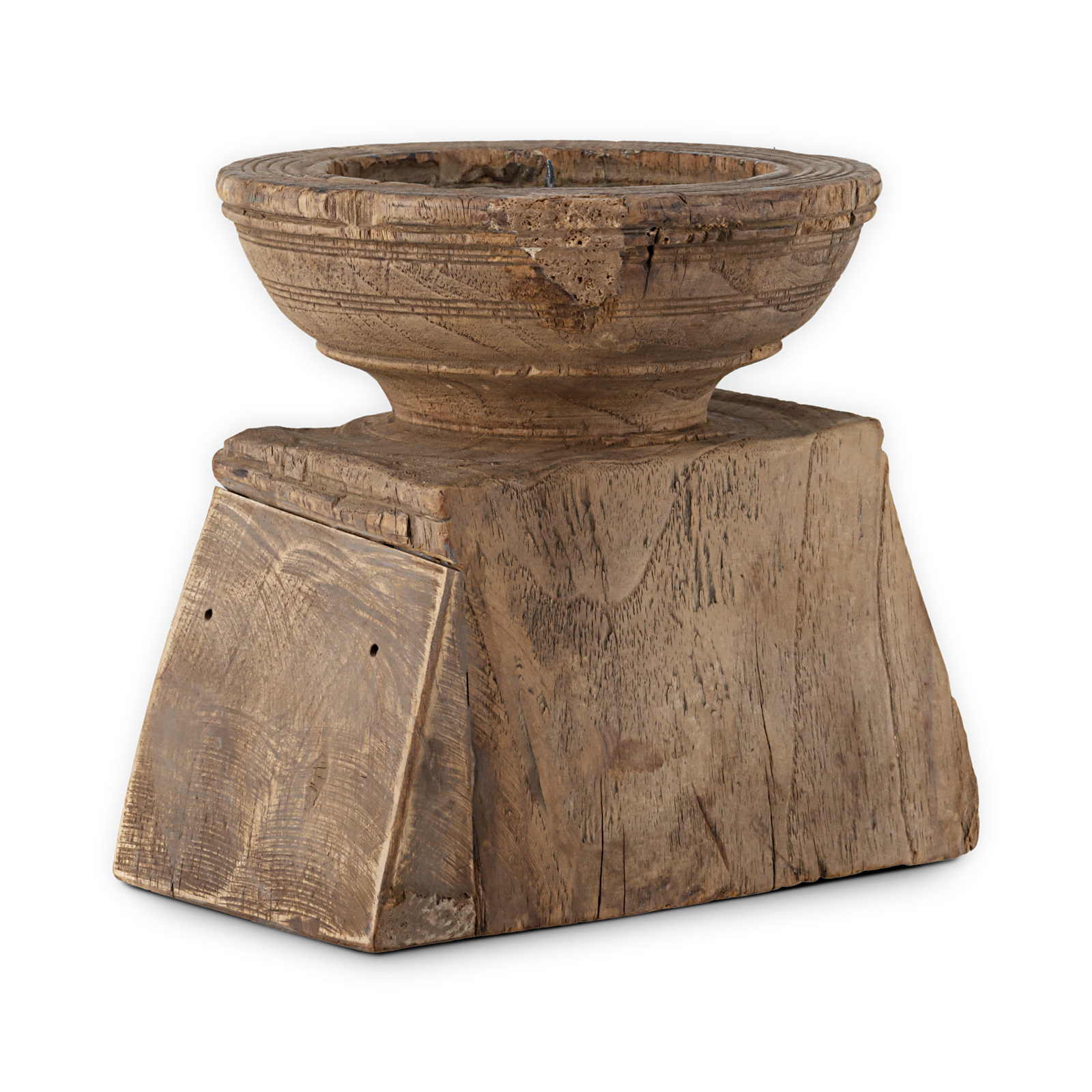 Thoko Reclaimed Square Candlestick - Dark Stain