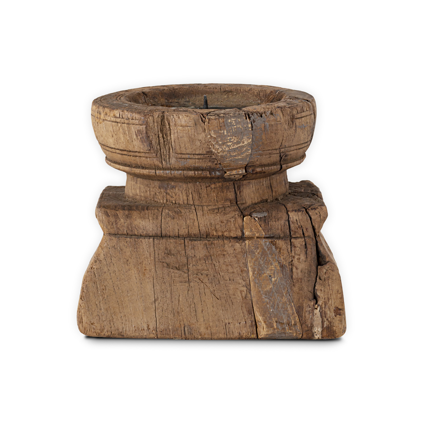Thoko Reclaimed Square Candlestick - Dark Stain