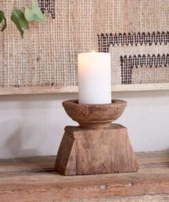 Thoko Reclaimed Square Candlestick - Dark Stain