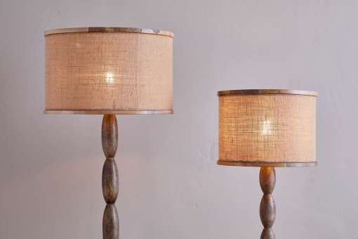 Darat Mango Wood and Jute Lampshade