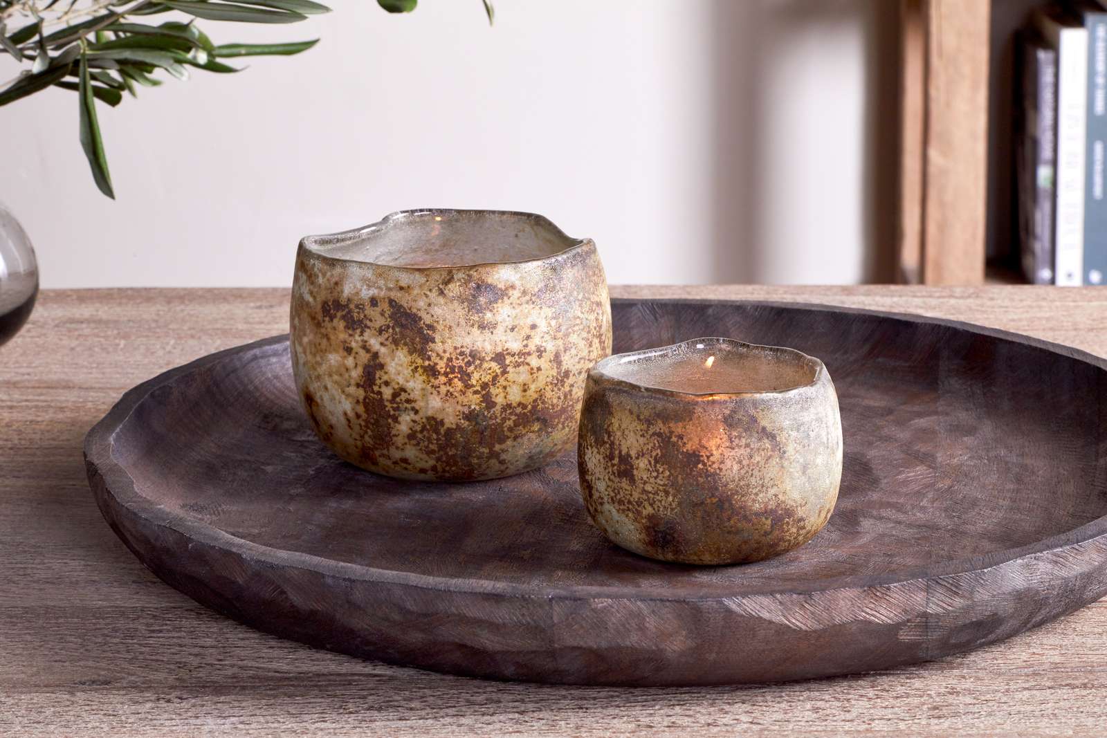 Gola Recycled Glass Tealight Holder - Antique Smoke