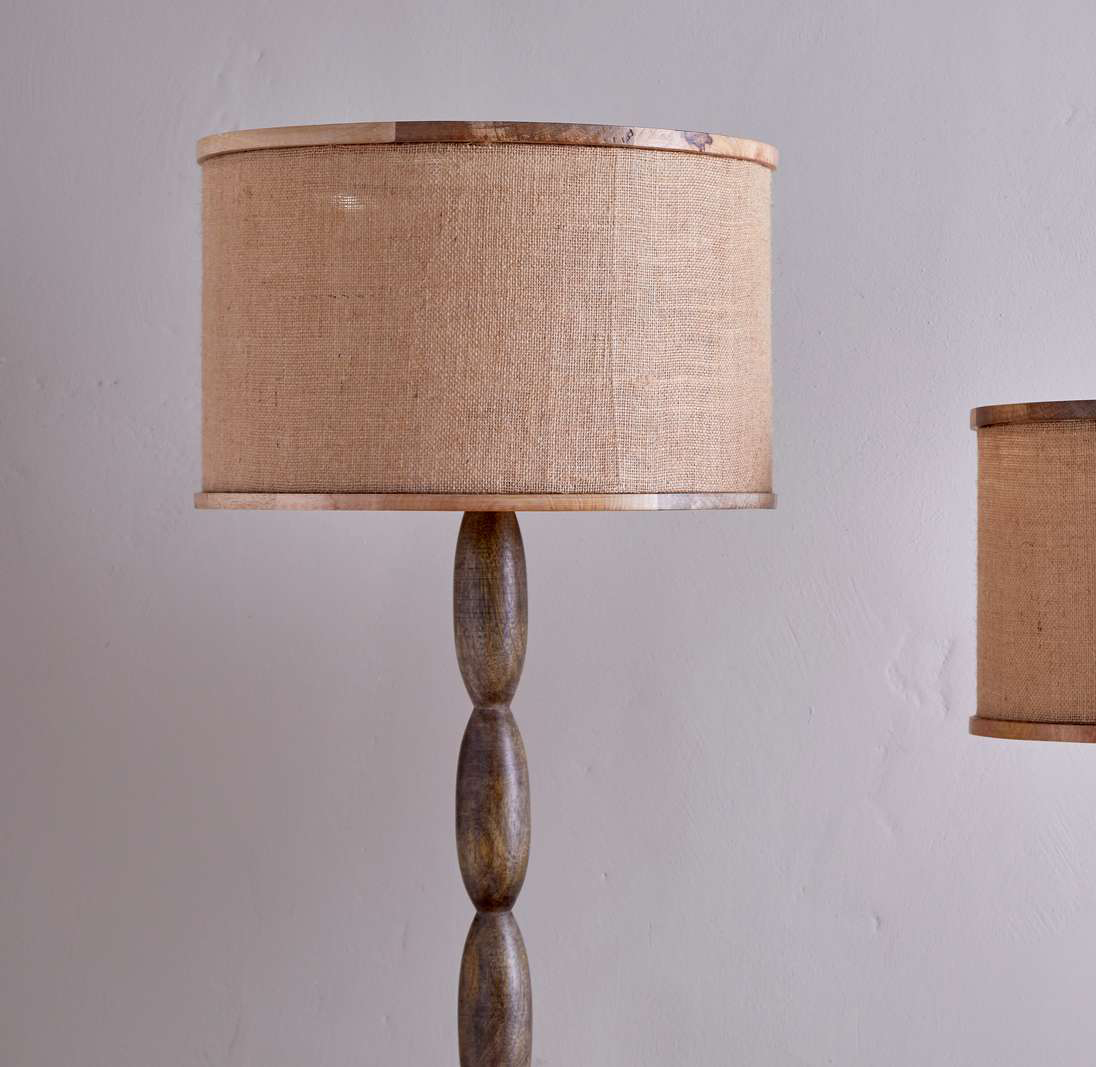 Darat Mango Wood and Jute Lampshade
