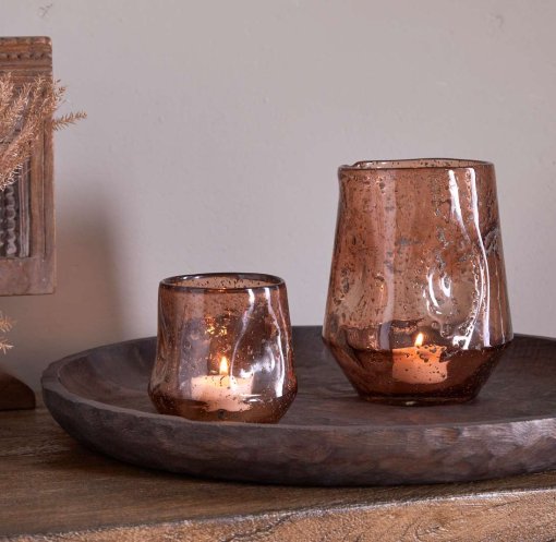Linora Recycled Glass Tealight Holder