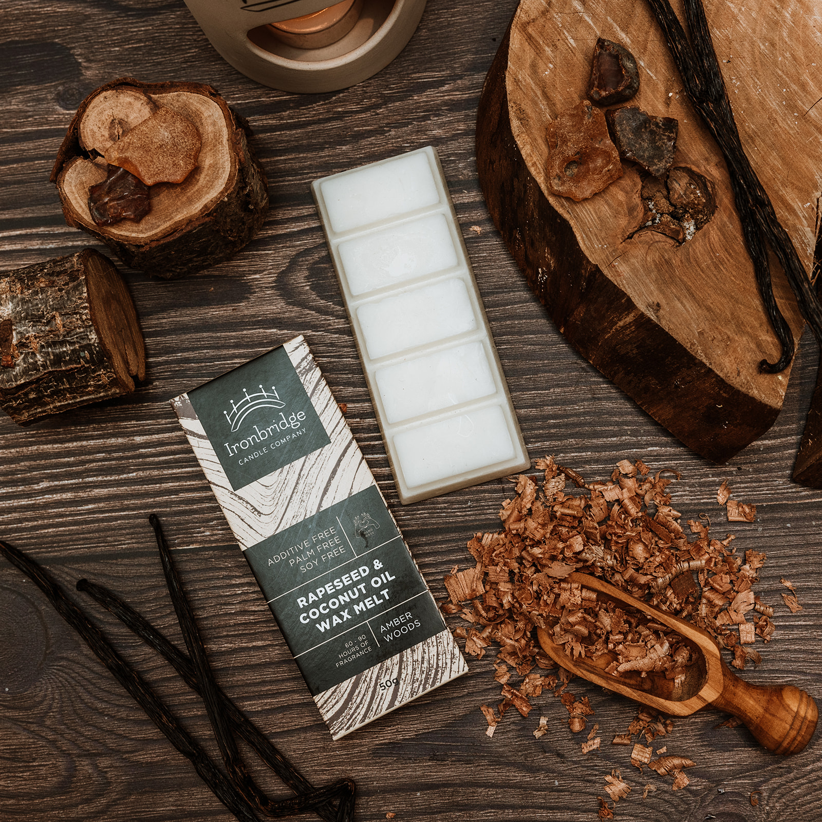 Amber Woods Wax Melt Snap Bar