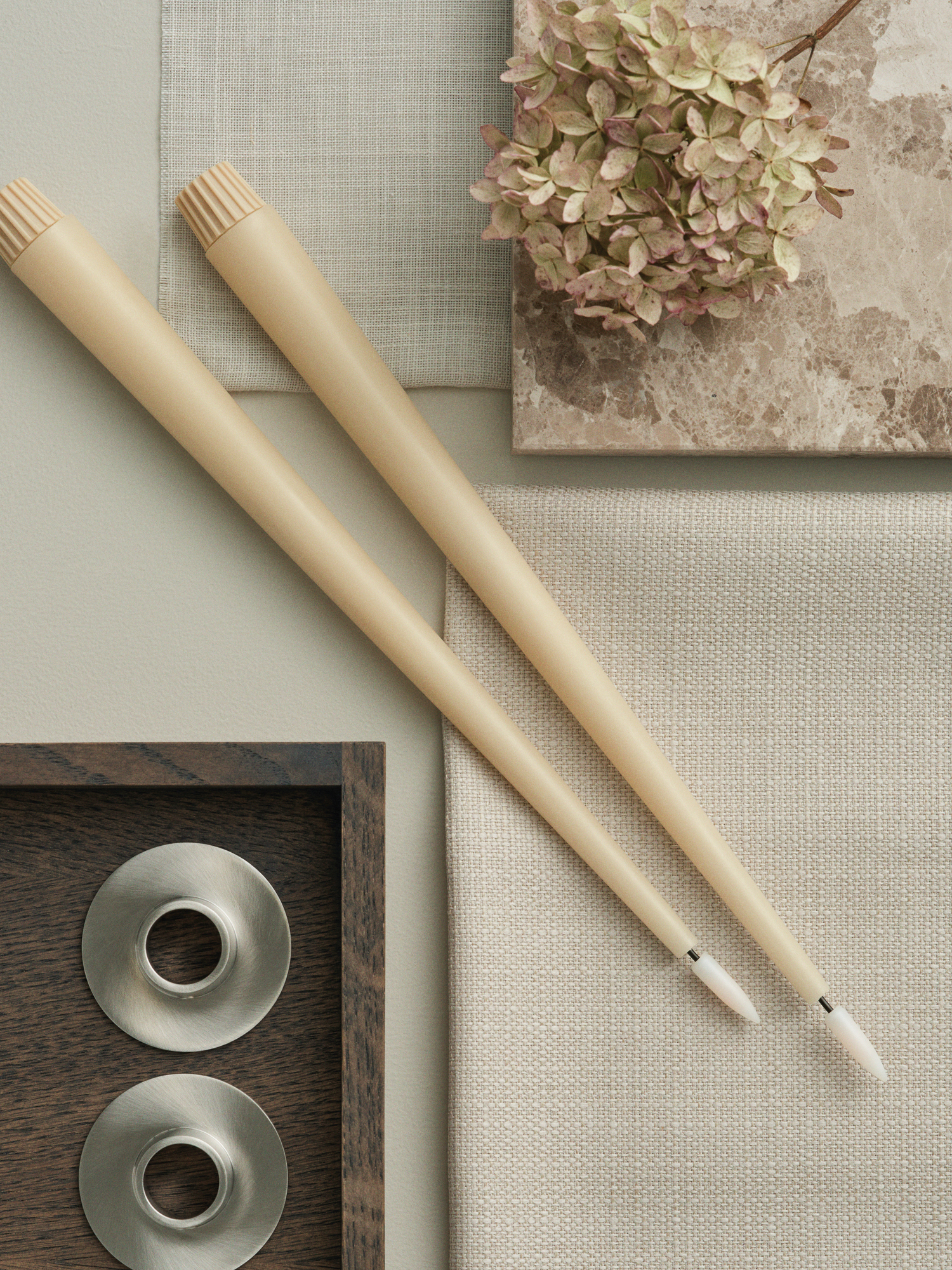 LED Taper Candles - Pale Ginger (40cm) - Image 2