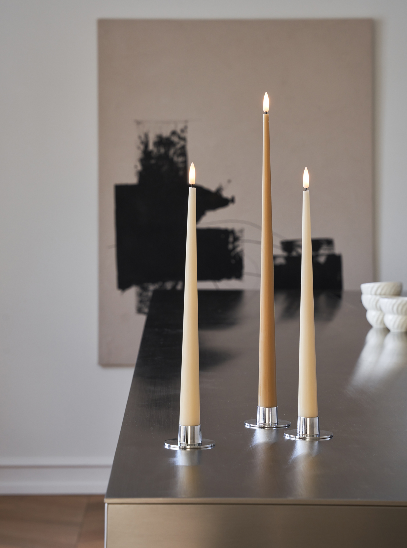 ester & erik LED Taper Candles (Pale Ginger & Almond Butter)