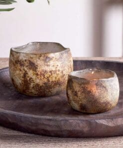 Gola Recycled Glass Tealight Holder - Antique Smoke