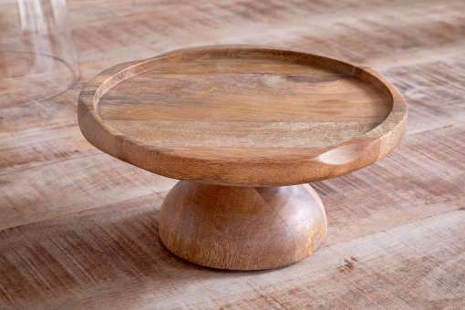 Kannati Mango Wood & Glass Cheese Stand
