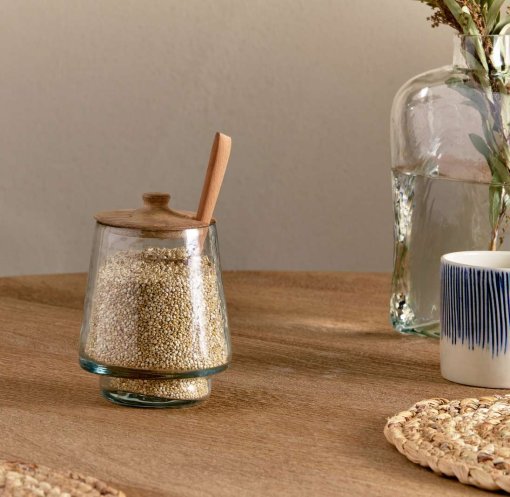 Kali Tall Storage Jar - Natural & Clear