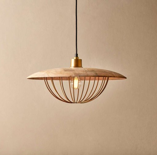 Chakai Wood & Metal Pendant - Large