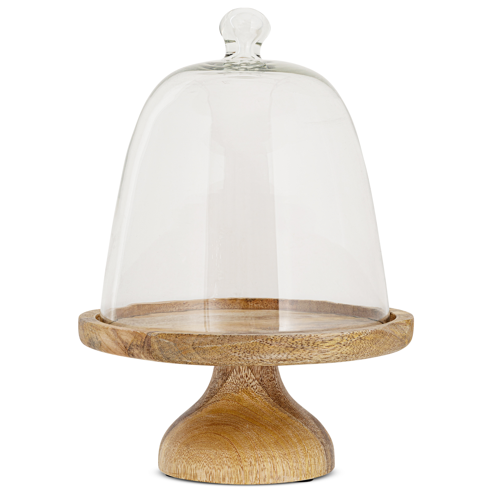 Kannati Mango Wood & Glass Cheese Stand