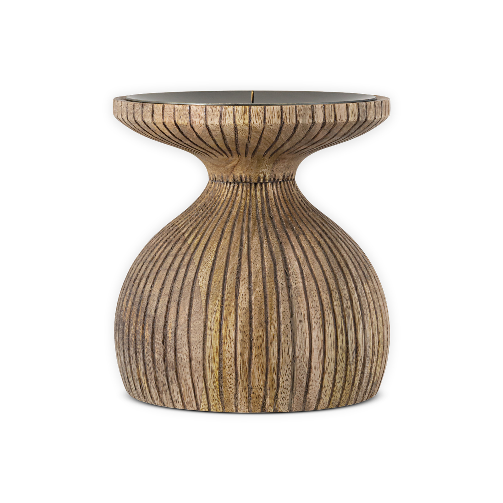 Omari Mango Wood Candlestick - Natural
