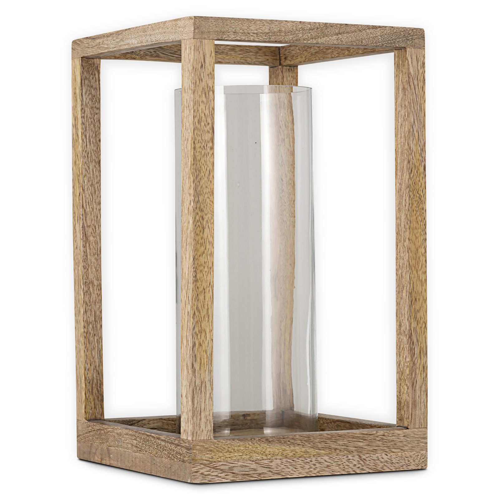Sanora Mango Wood Lantern - Natural