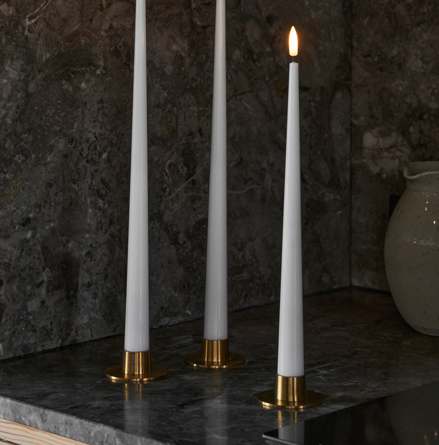 ester & erik matt gold candle holders