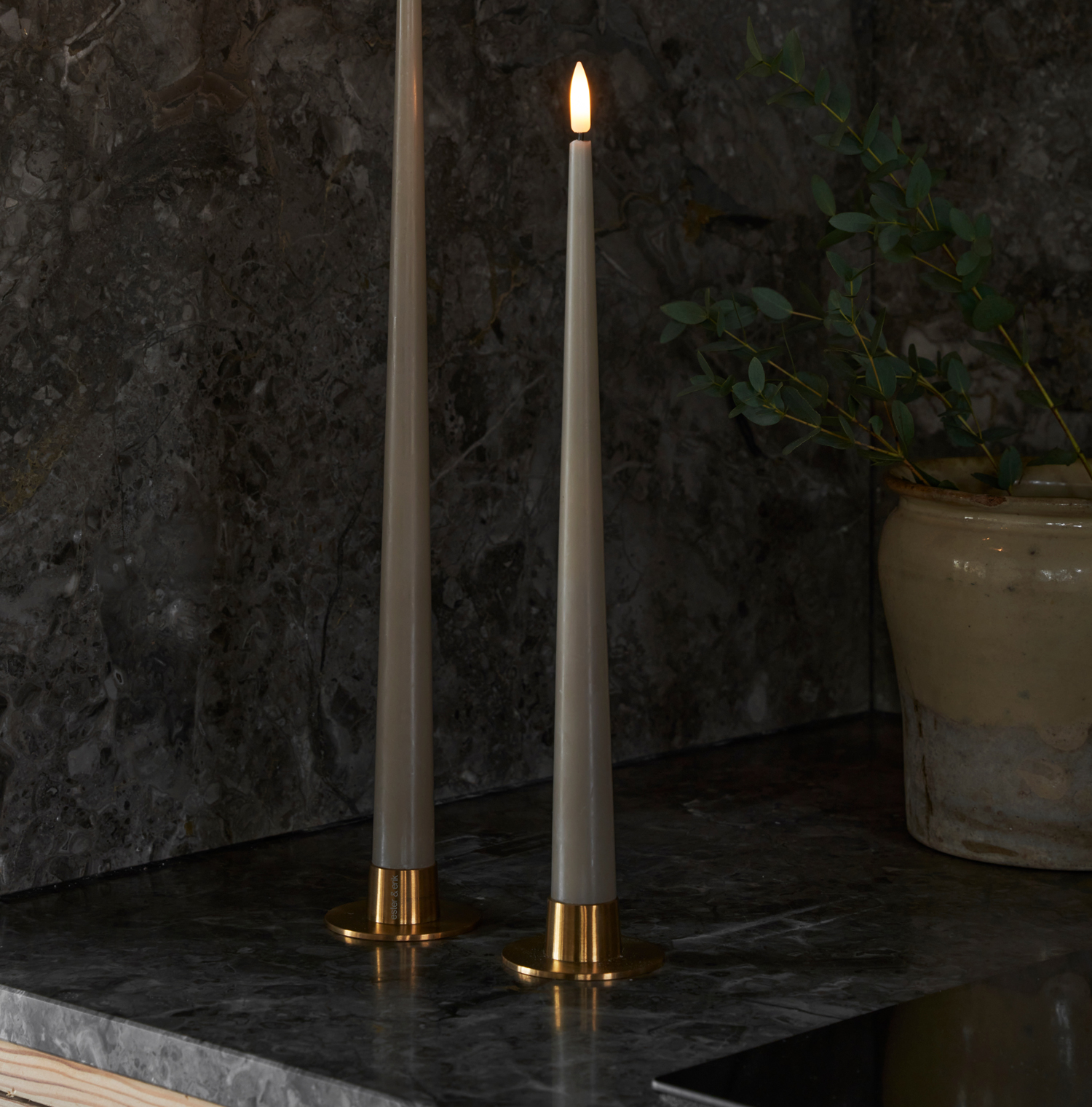 ester & erik matt gold candle holders