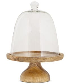 Kannati Mango Wood & Glass Cheese Stand