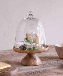 Kannati Mango Wood & Glass Cheese Stand