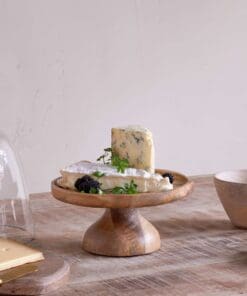 Kannati Mango Wood & Glass Cheese Stand