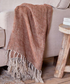 Kana Linen Throw - Rust