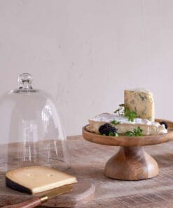 Kannati Mango Wood & Glass Cheese Stand