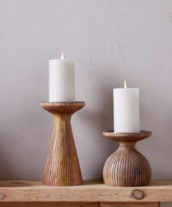 Omari Mango Wood Candlestick - Natural