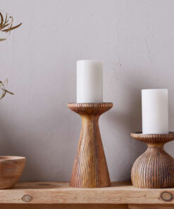 Omari Mango Wood Candlestick - Natural