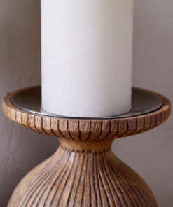 Omari Mango Wood Candlestick - Natural