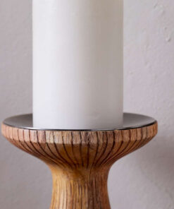 Omari Mango Wood Candlestick - Natural