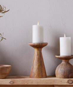 Omari Mango Wood Candlestick - Natural
