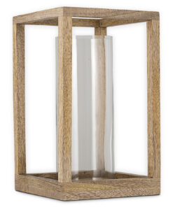 Sanora Mango Wood Lantern - Natural
