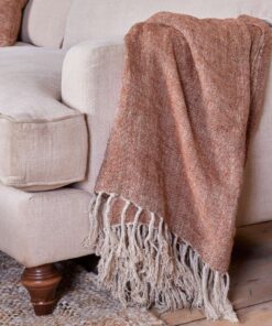 Kana Linen Throw - Rust