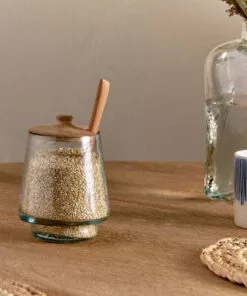 Kali Tall Storage Jar - Natural & Clear