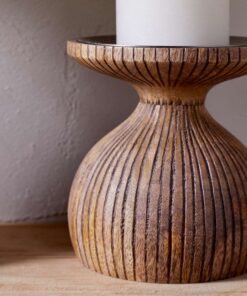 Omari Mango Wood Candlestick - Natural