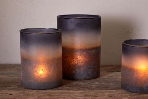 Etti Tealight Holder (Navy and Smoke)