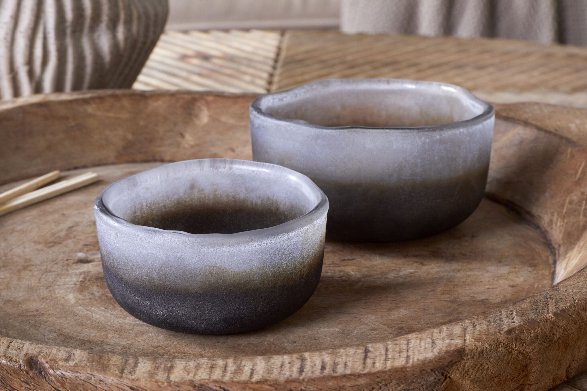 Janka Tealight Holders Smoked-Charcoal Set of 2