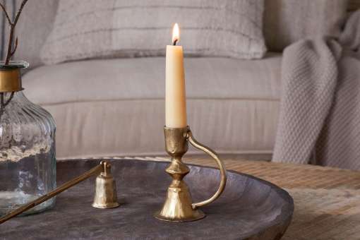 Prema Candle Holder - Antique Brass