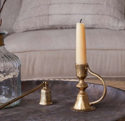 Prema Candle Holder - Antique Brass