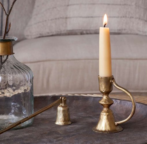 Prema Candle Holder - Antique Brass