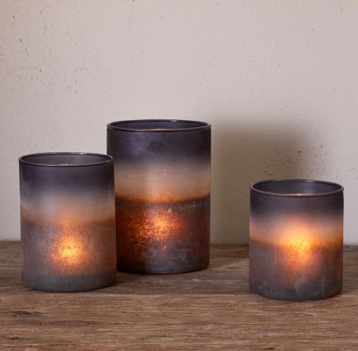 Etti Tealight Holder (Navy and Smoke)