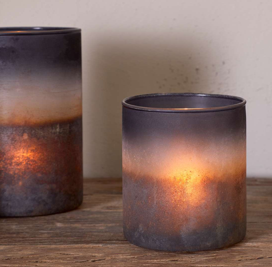 Etti Tealight Holder (Navy and Smoke)