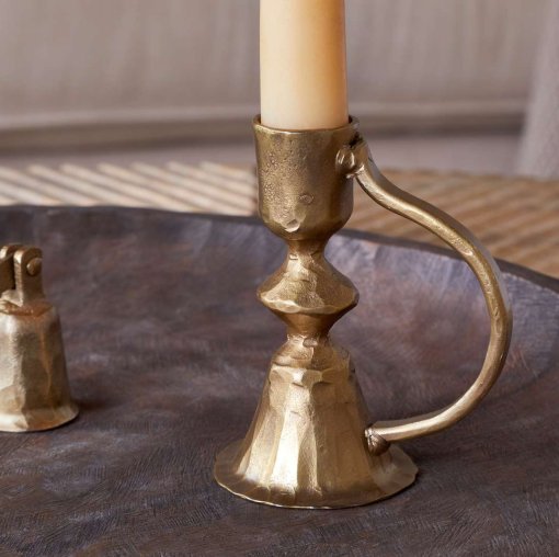 Prema Candle Holder - Antique Brass