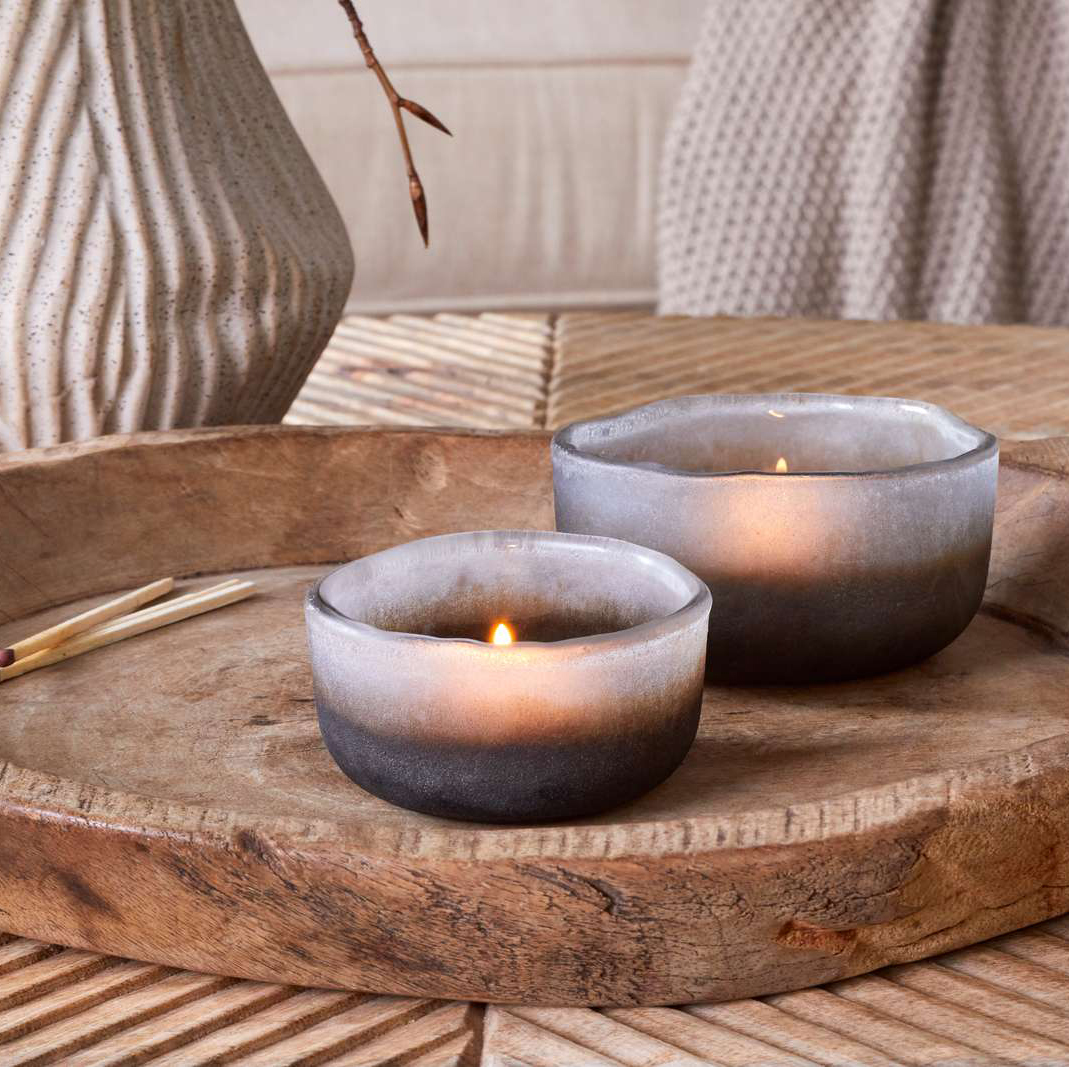 Janka Tealight Holders Smoked-Charcoal Set of 2