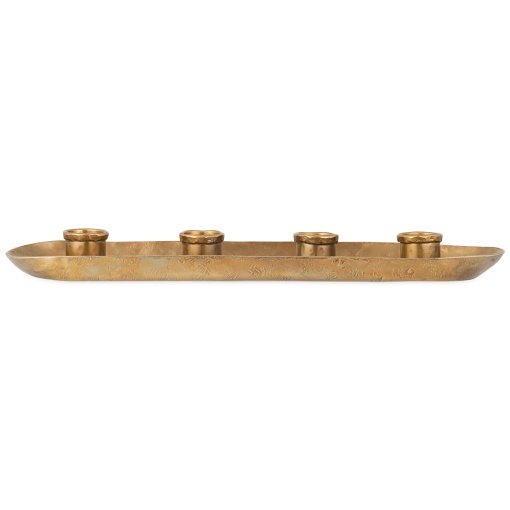Amita Antique Brass Long Candle Holder