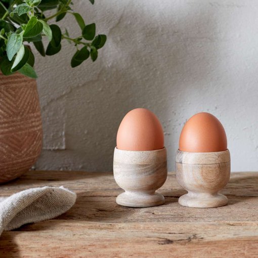 Awa Wooden Egg Cup - Natural - (Set of 2)