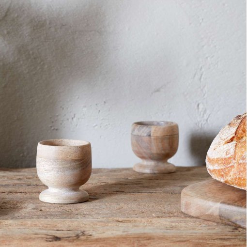 Awa Wooden Egg Cup - Natural - (Set of 2)