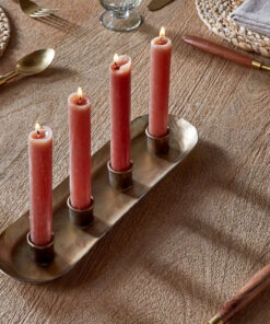 Amita Antique Brass Long Candle Holder