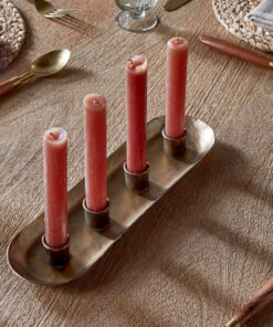 Amita Antique Brass Long Candle Holder